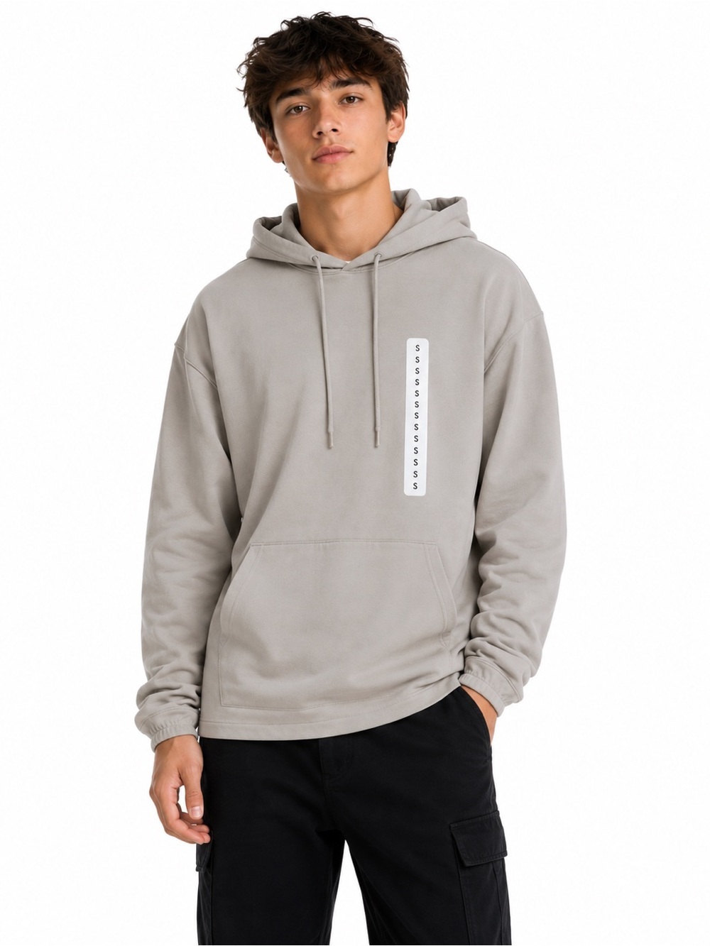 Men's Performance Hoodie Jacket in Light Gray Size Small New